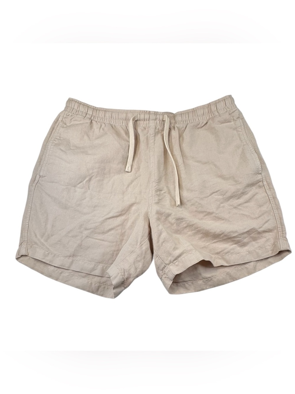 NWT Bearbottom Shorts Men's Large Natural Beige Linen Cotton Drawstring Pockets